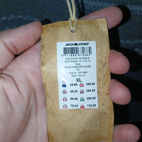 Jack & Jones Vintage Copper Riveted Shirt Wool Jumper [XL] -  Brand new with tag - Picture 4 of 6